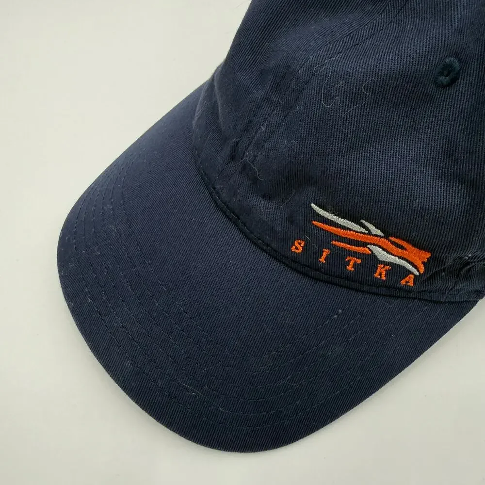 Sitka Hat Cap Gear Badge Icon Lo Pro Profile Fit Strapback Navy Blue 100% Cotton